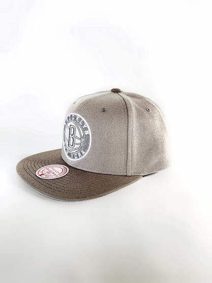 Brooklyn Nets Mitchell & Ness x Lids Snapback Hat - Gray